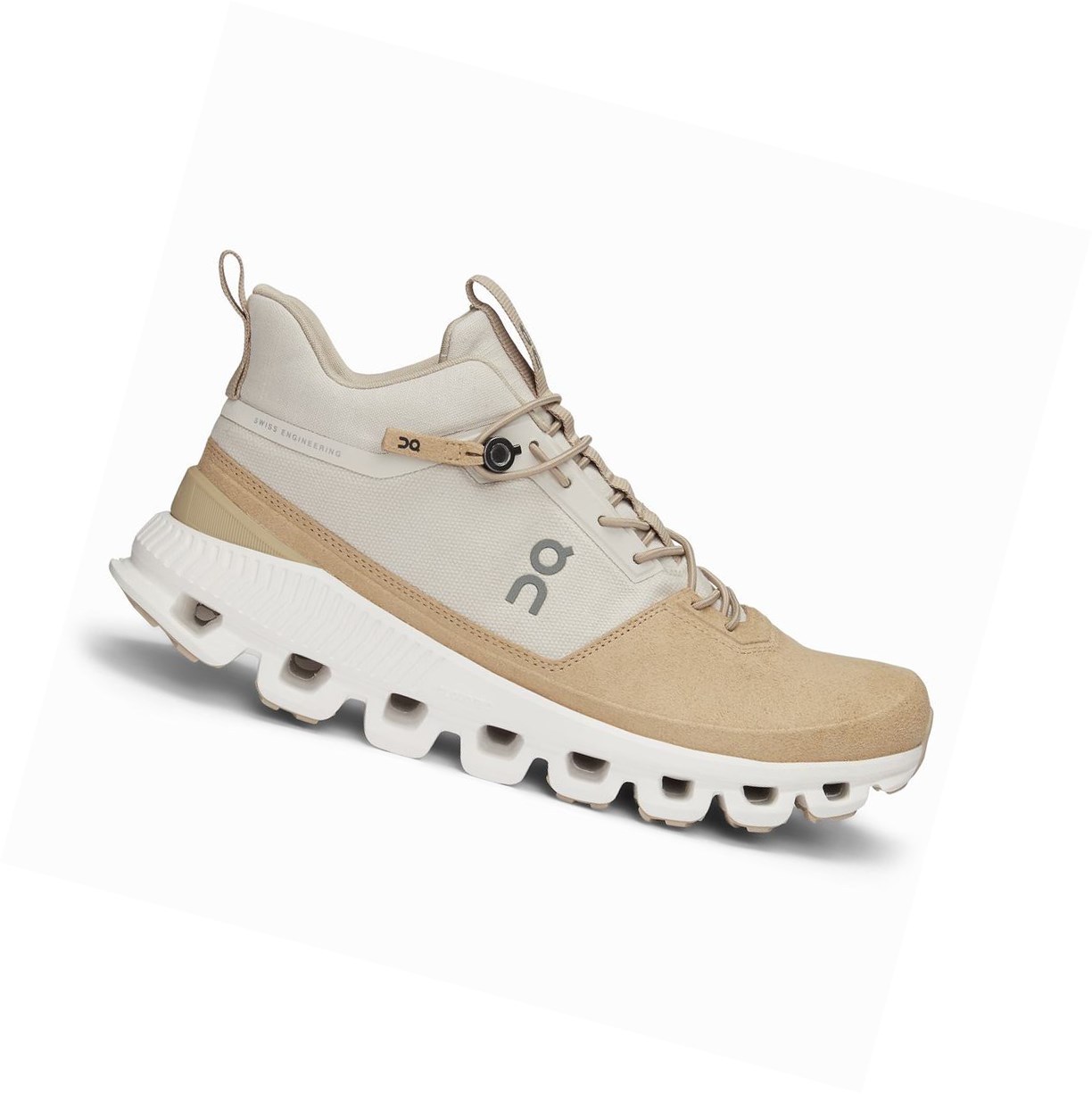 Beige / Brown On Cloud Hi Women's Sneakers | 2539WHPMF