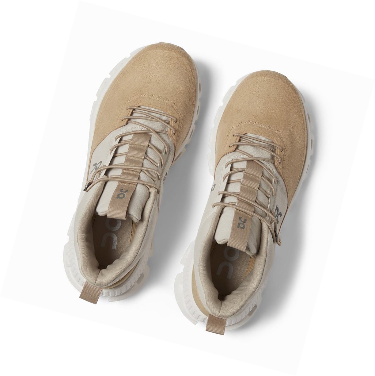 Beige / Brown On Cloud Hi Women's Sneakers | 2539WHPMF