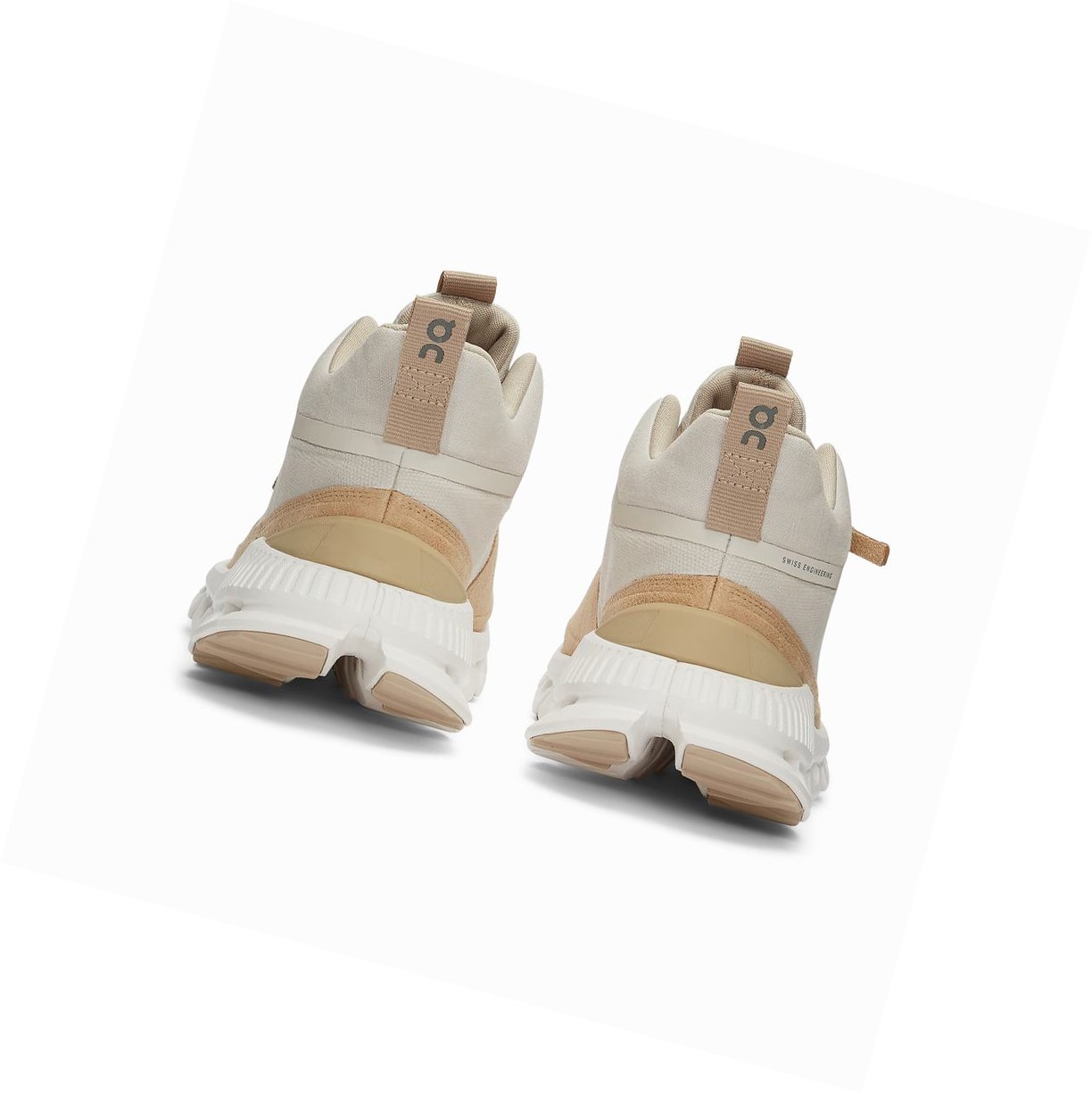 Beige / Brown On Cloud Hi Women's Sneakers | 2539WHPMF