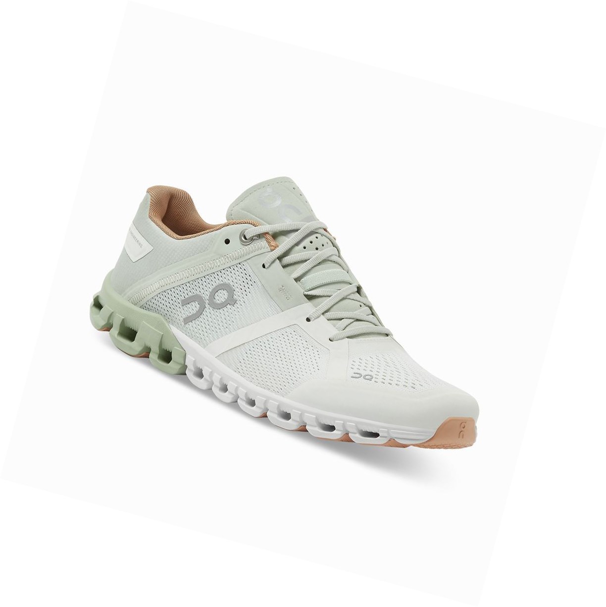 Beige / White On Cloudflow Women's Road Running Shoes | 6521JIGMQ