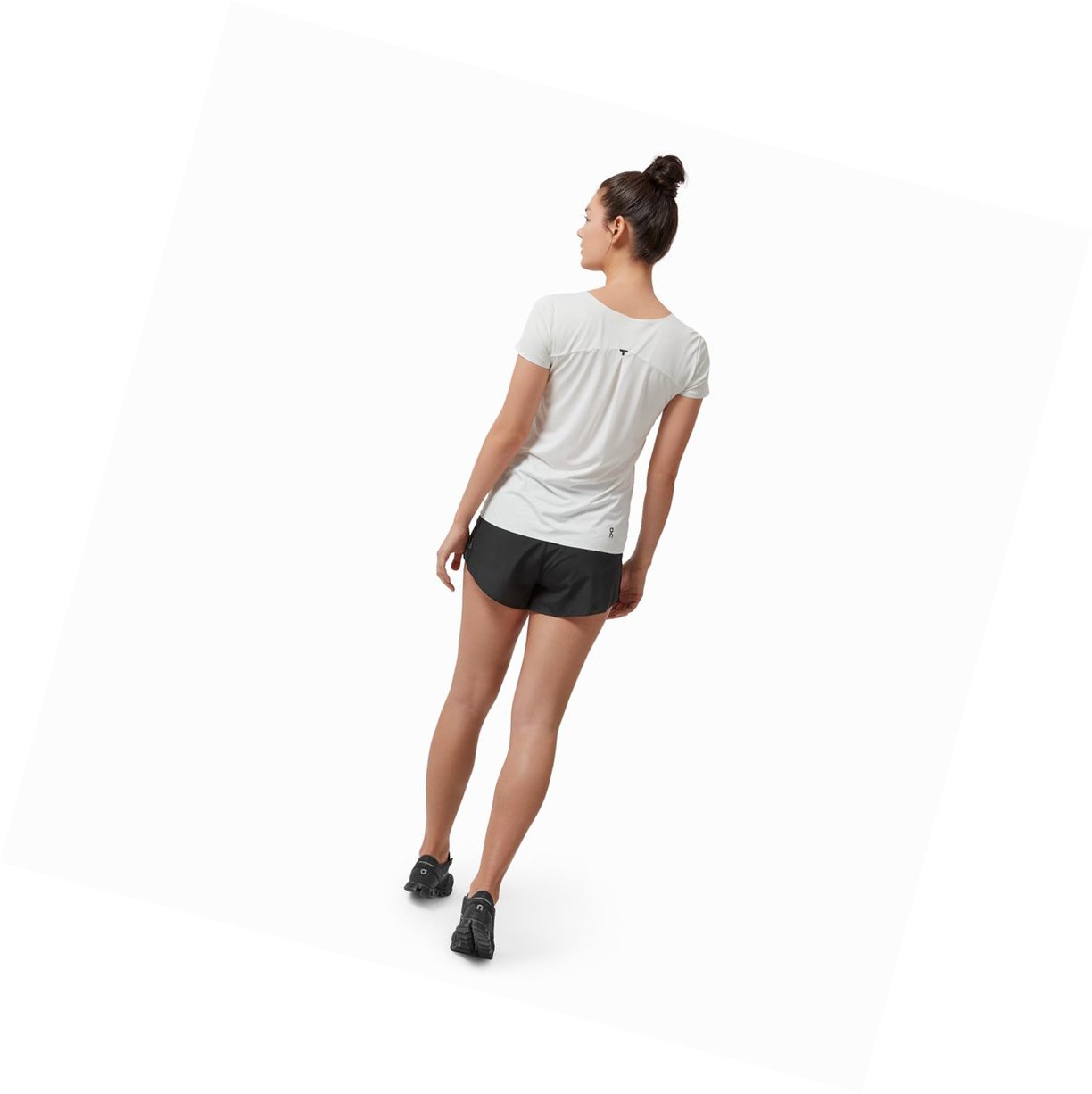 Beige / White On Performance Long-T Women's T Shirts | 5178QPMFB