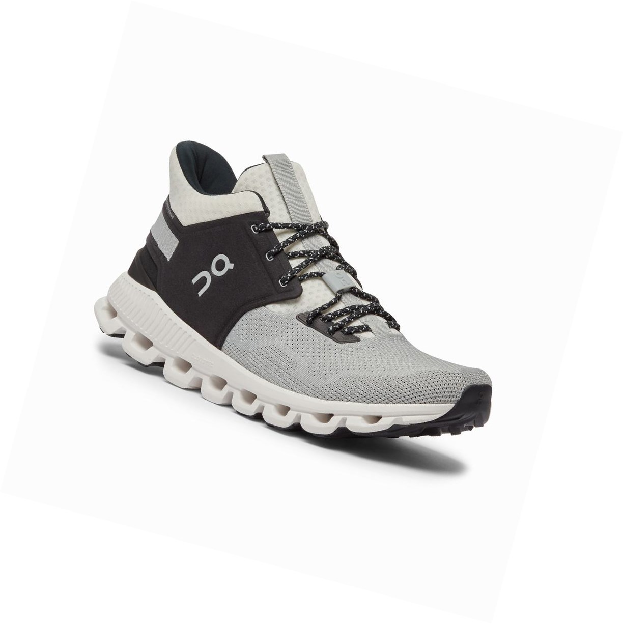 Black / Grey On Cloud Hi Edge Men's Sneakers | 9817NDRQZ