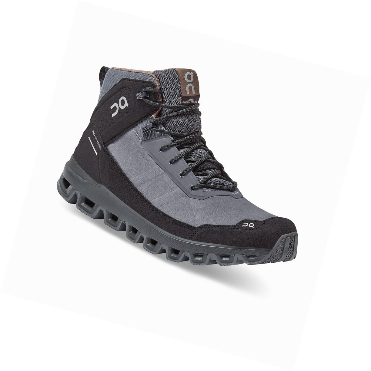 Black / Grey On Cloudridge Men's Hiking Shoes | 6701HLWON