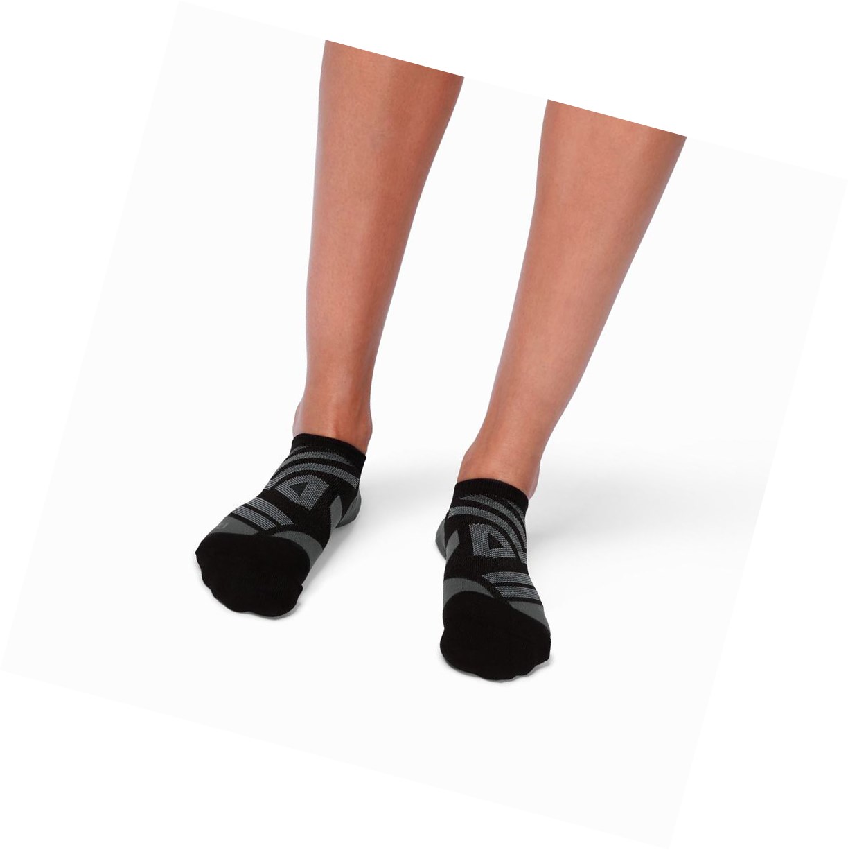 Black / Grey On Low Women's Running Socks | 3602GPFDB