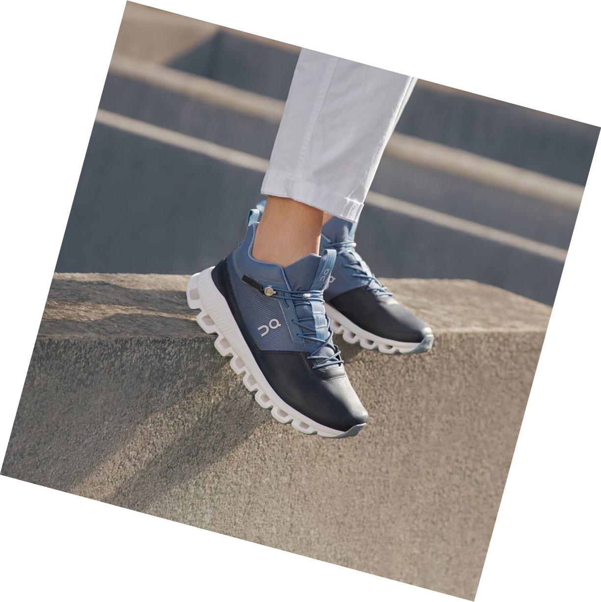 Black / Navy On Cloud Hi Women's Sneakers | 3165QEVWJ