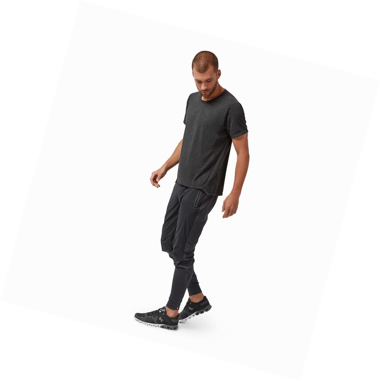 Black On Active-T Men's T Shirts | 3754JKMYG