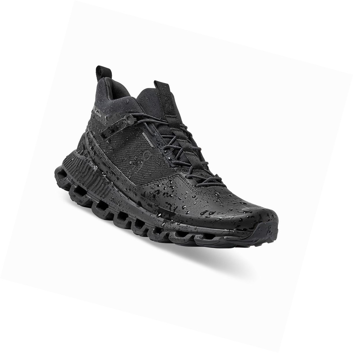 Black On Cloud Hi Waterproof Women's Sneakers | 9160CYFIQ