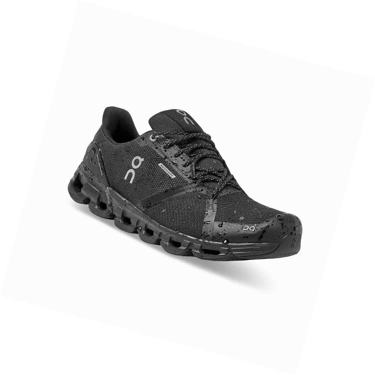 Black On Cloudflyer Waterproof Men's Road Running Shoes | 9860WAHYV