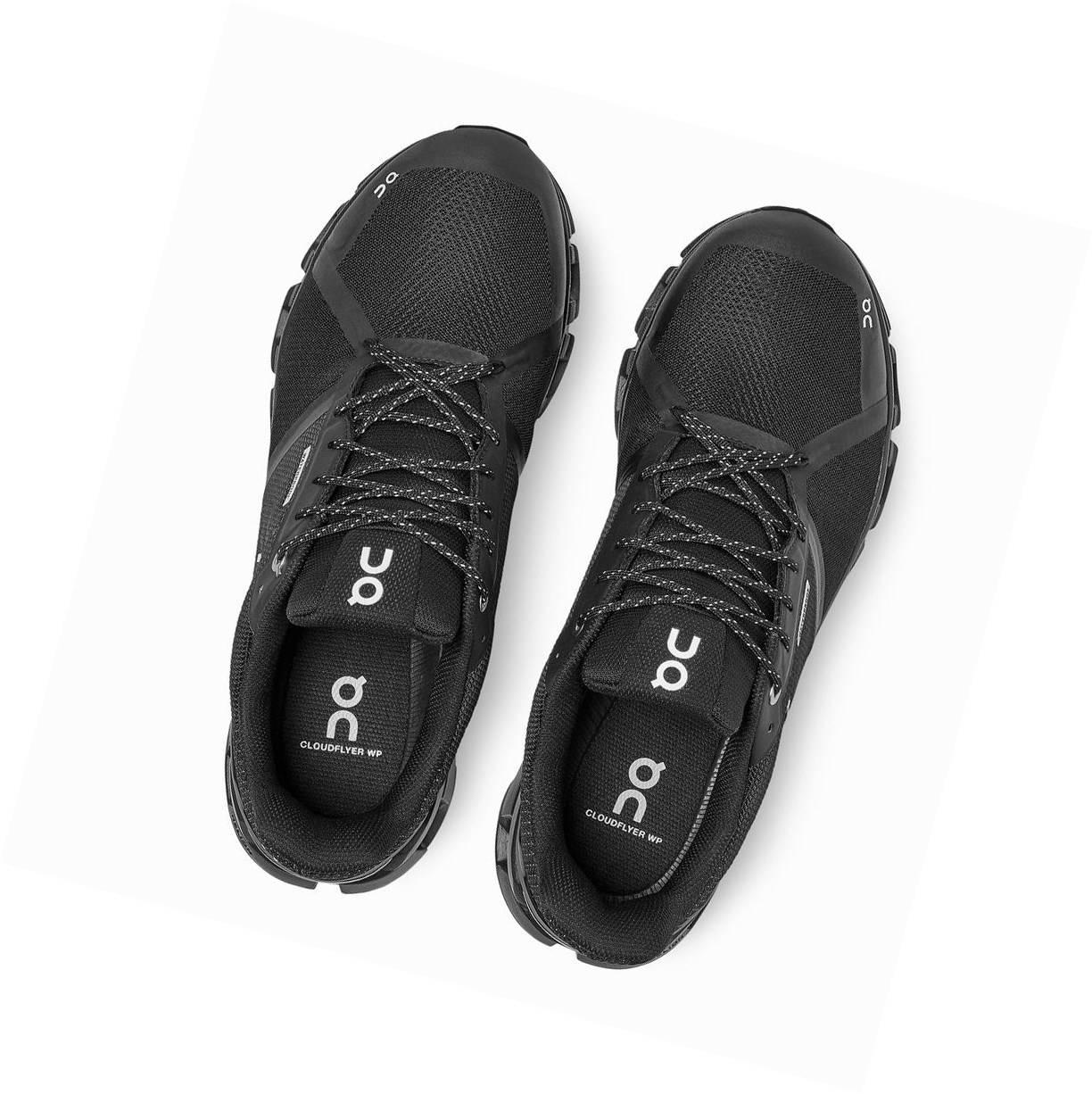 Black On Cloudflyer Waterproof Men's Road Running Shoes | 9860WAHYV