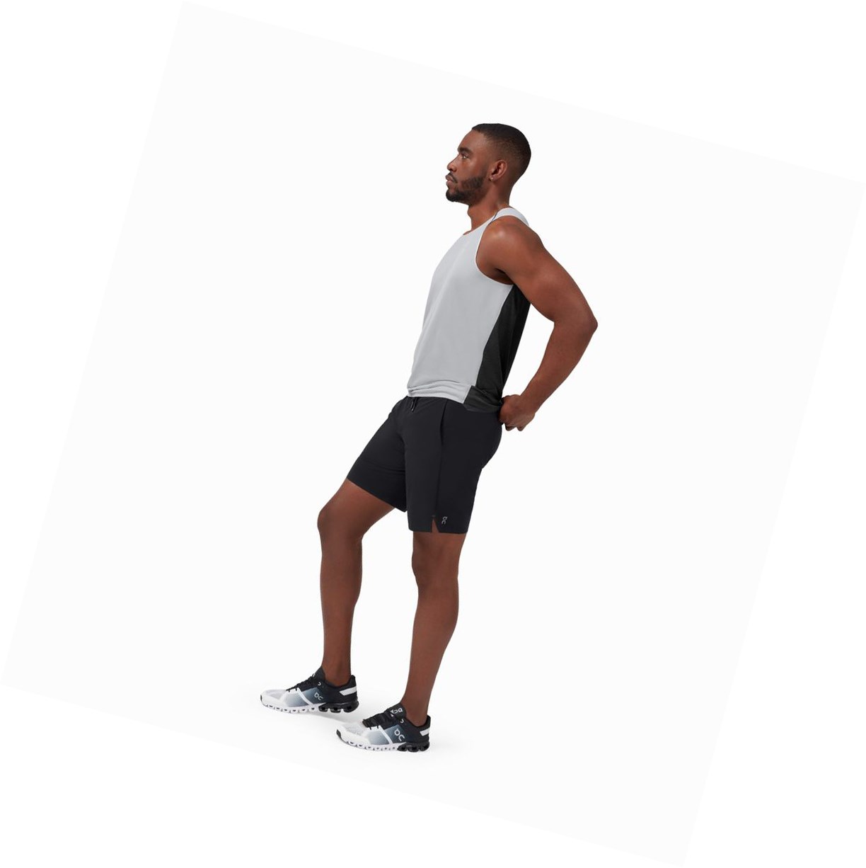 Black On Hybrid Men's Running Shorts | 4053KBOGW