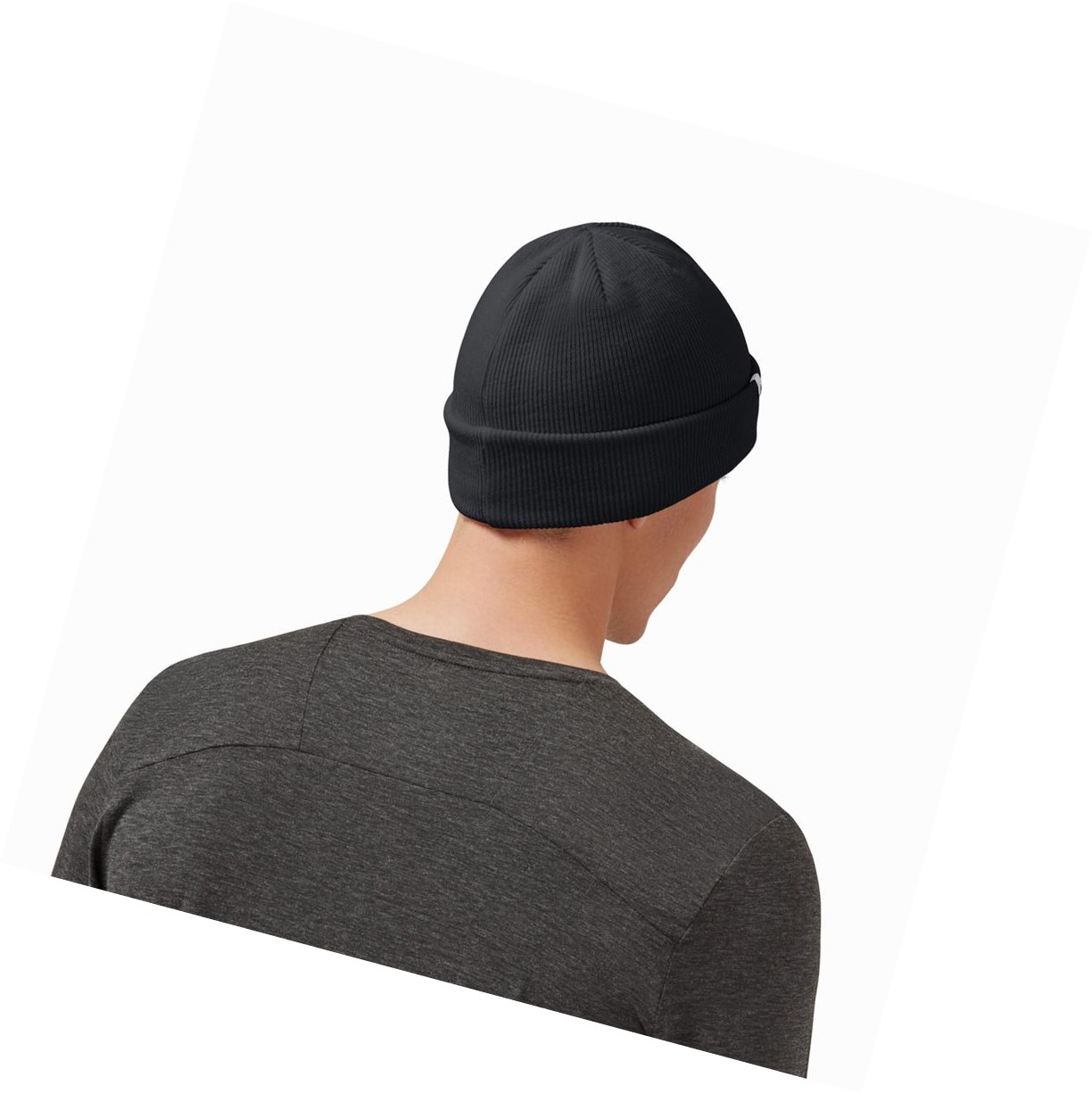 Black On Merino Beanie Men's Hats | 9376HZMGR