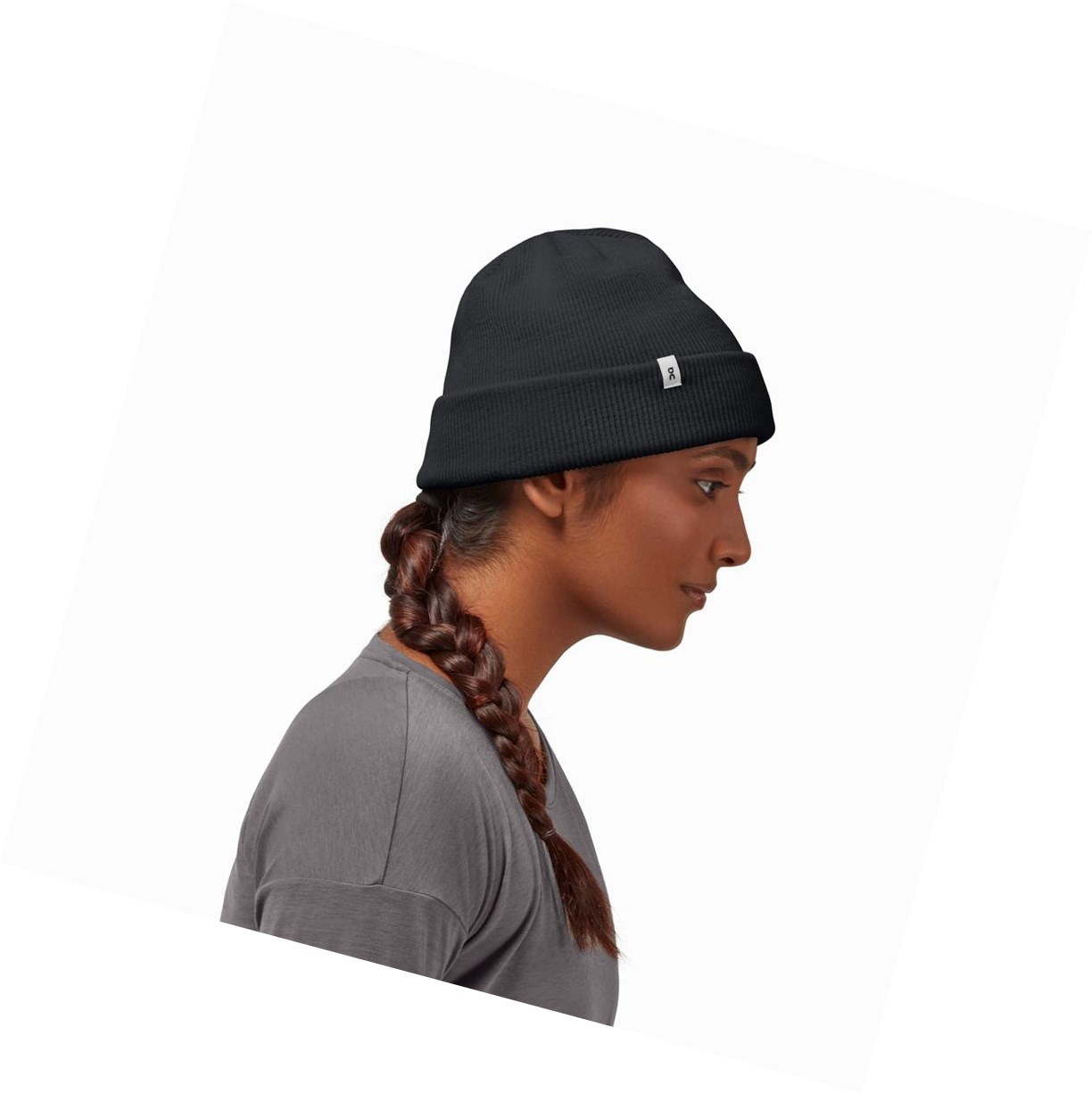 Black On Merino Beanie Men's Hats | 9376HZMGR