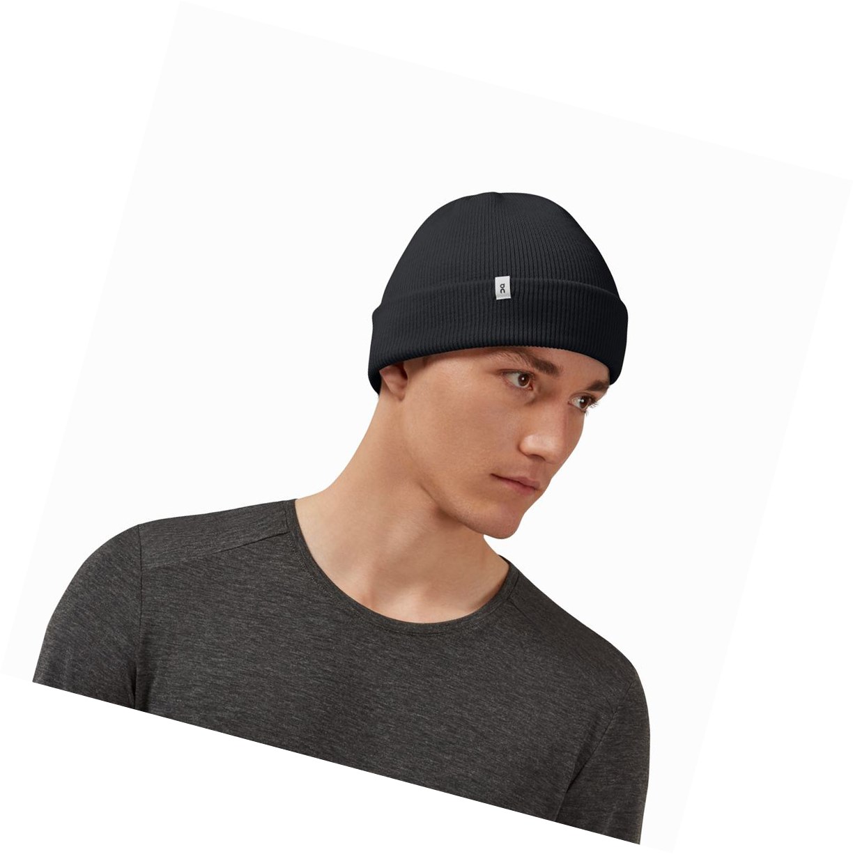 Black On Merino Beanie Men\'s Hats | 9376HZMGR