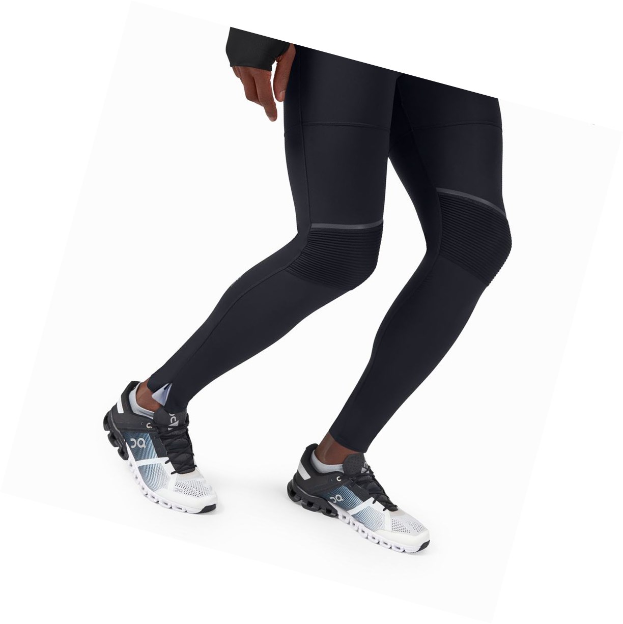 Black On Tights Long Pants Men's Running Tights | 1257TQPCZ