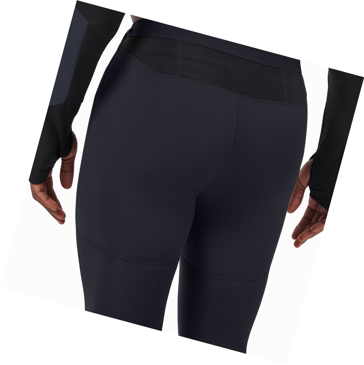 Black On Tights Long Pants Men's Running Tights | 1257TQPCZ