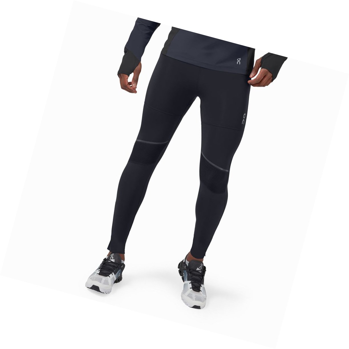 Black On Tights Long Pants Men\'s Running Tights | 1257TQPCZ