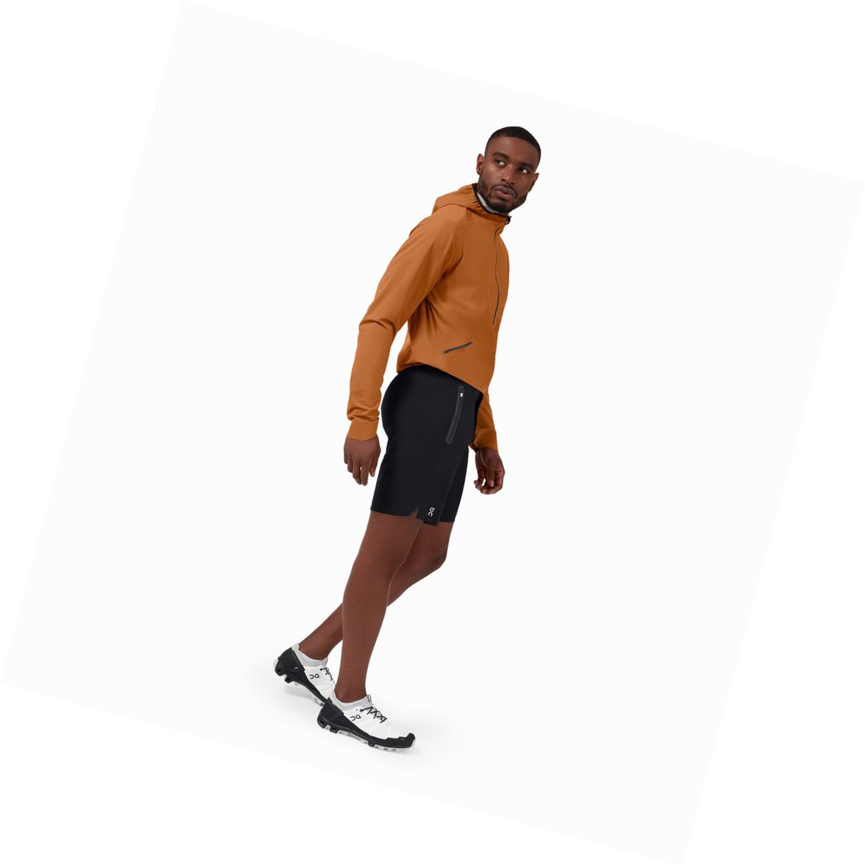 Black On Waterproof Men's Running Shorts | 4390OZWND