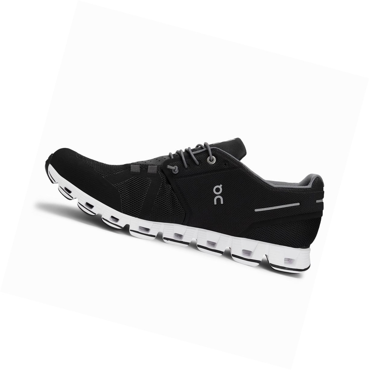 Black / White On Cloud Men's Road Running Shoes | 7594OAINF