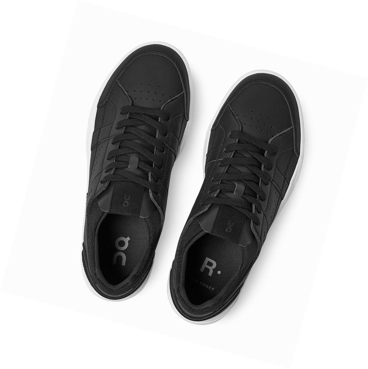 Black / White On THE ROGER Clubhouse Men's Tennis Shoes | 6920IMTQS