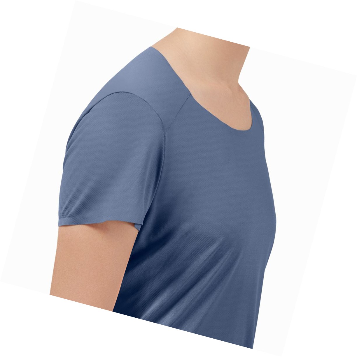 Blue / Black On Performance Long-T Women's T Shirts | 7481OGQXT