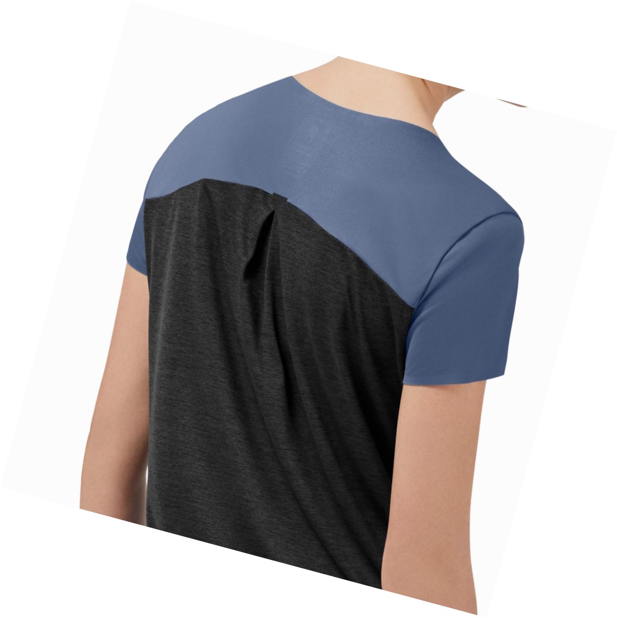 Blue / Black On Performance Long-T Women's T Shirts | 7481OGQXT