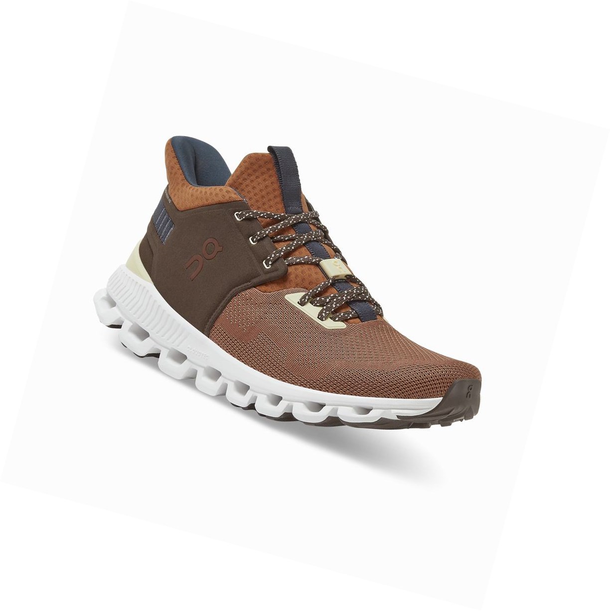 Brown On Cloud Hi Edge Men's Sneakers | 3962IQUJV