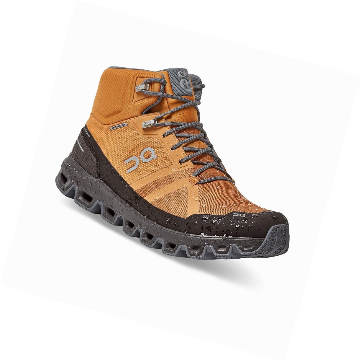 Brown On Cloudrock Waterproof Men's Hiking Shoes | 3695DRQUP