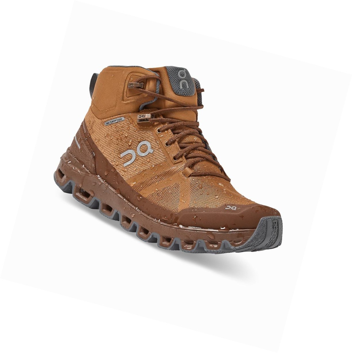 Brown On Cloudrock Waterproof Women's Hiking Shoes | 6823VPENU