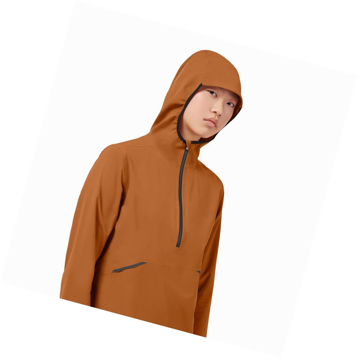 Brown On Waterproof Anorak Women's Jackets | 9813AJDMU