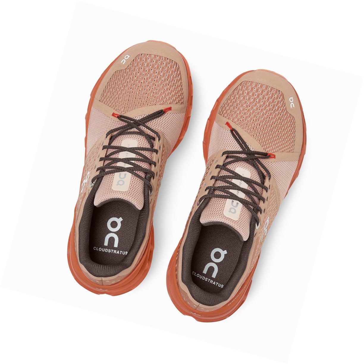 Brown Rose On Cloudstratus Women's Road Running Shoes | 7036IEPHL