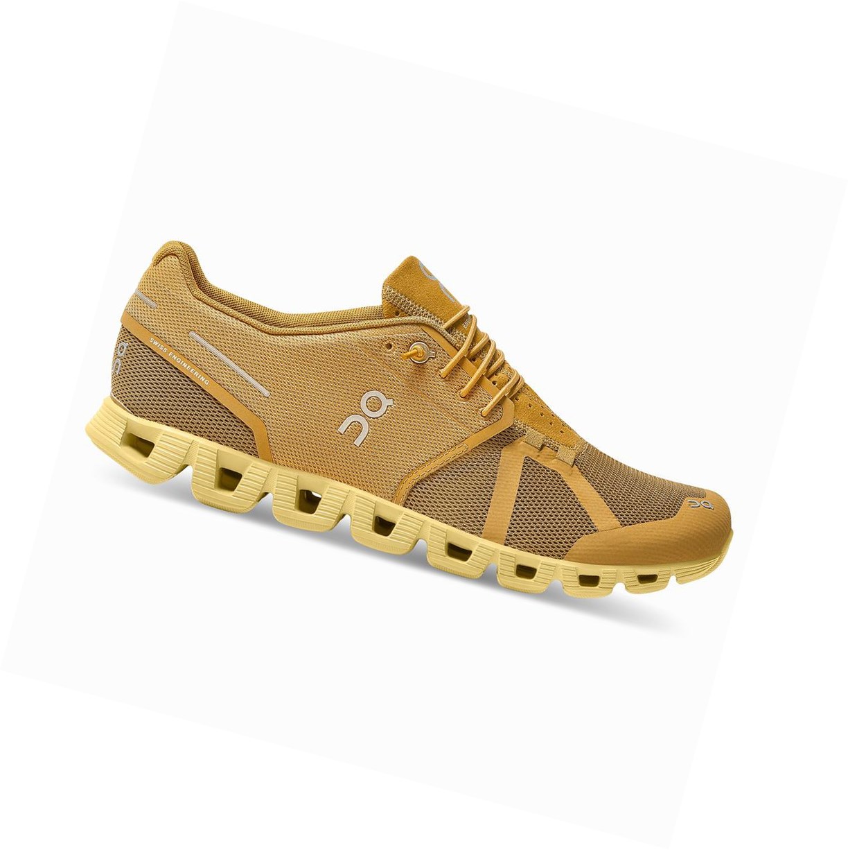 Brown / Yellow On Cloud Monochrome Men\'s Road Running Shoes | 6042FDXYB