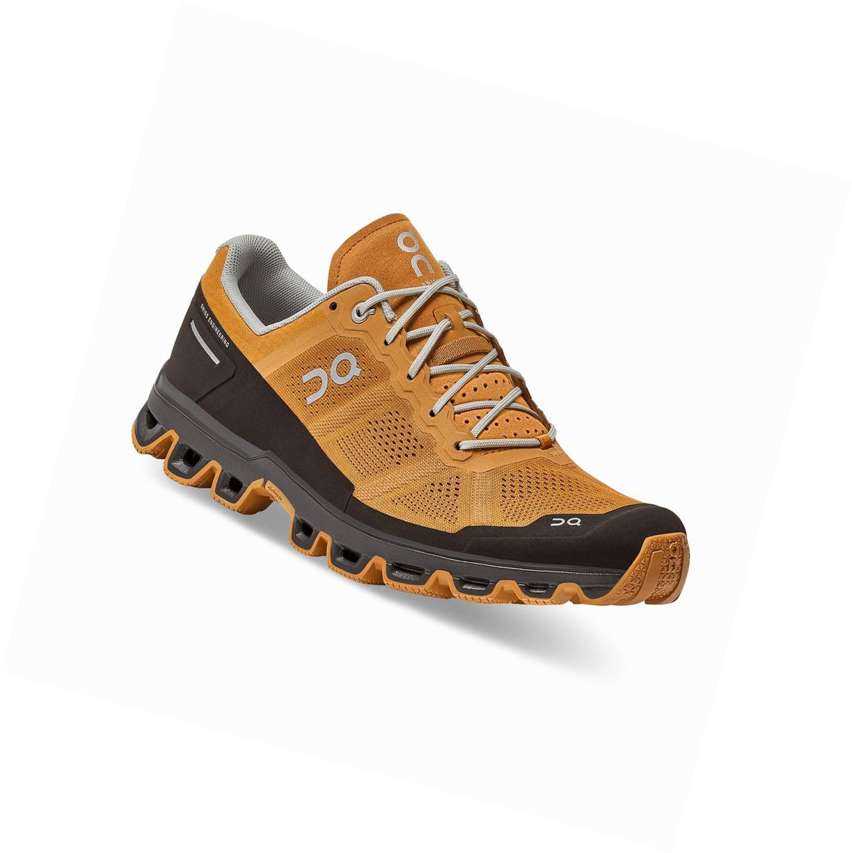 Brown / Yellow On Cloudventure Men's Trail Running Shoes | 6543CSDOA