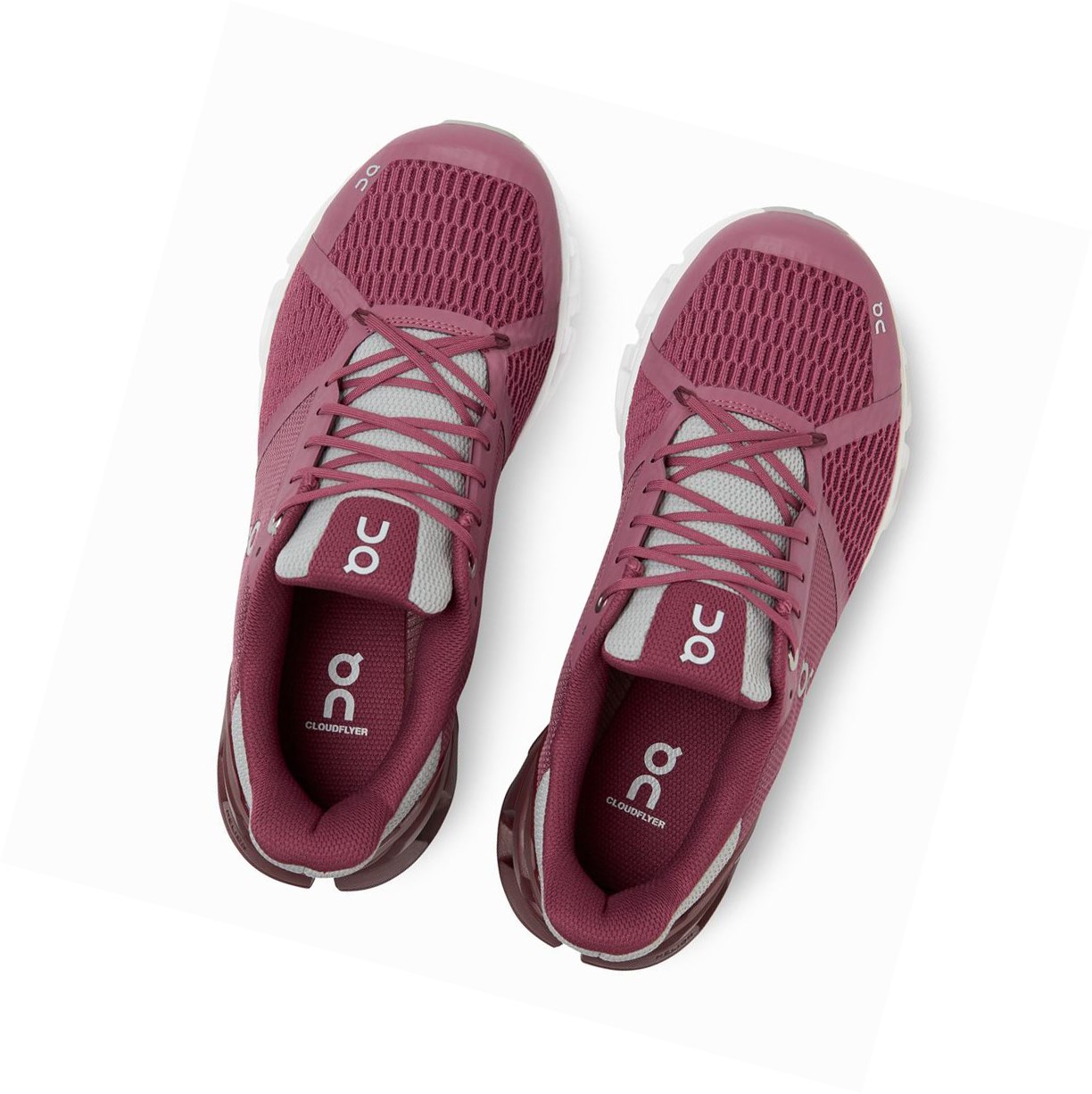 Burgundy On Cloudflyer Women's Road Running Shoes | 9760ZSQKD