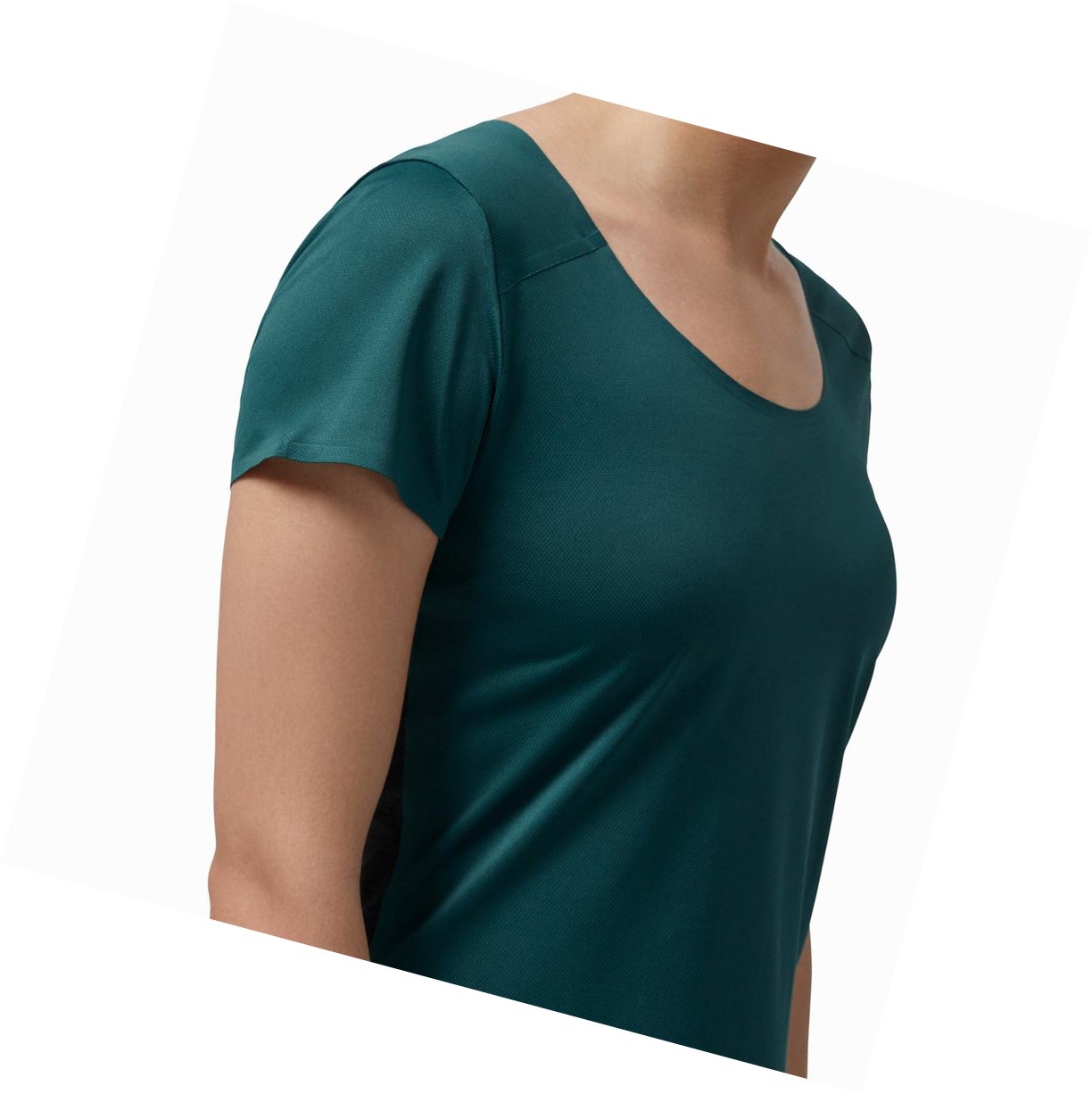 Green / Black On Performance Long-T Women's T Shirts | 7521OUJXS