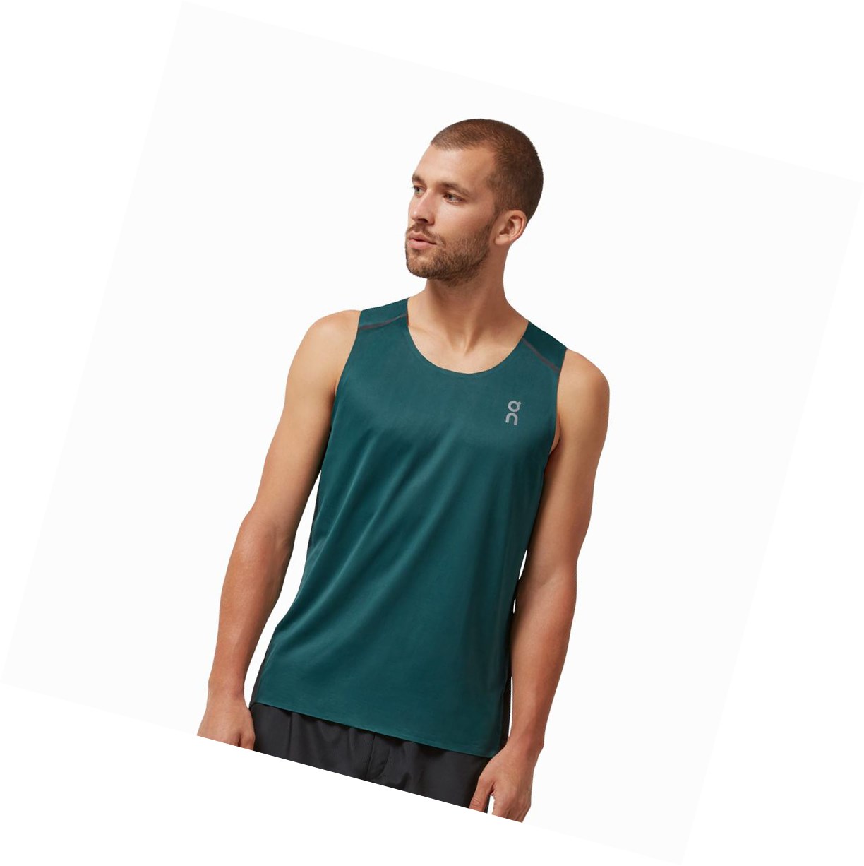 Green / Black On Tank-T Men\'s Tanks | 6758SCDFI