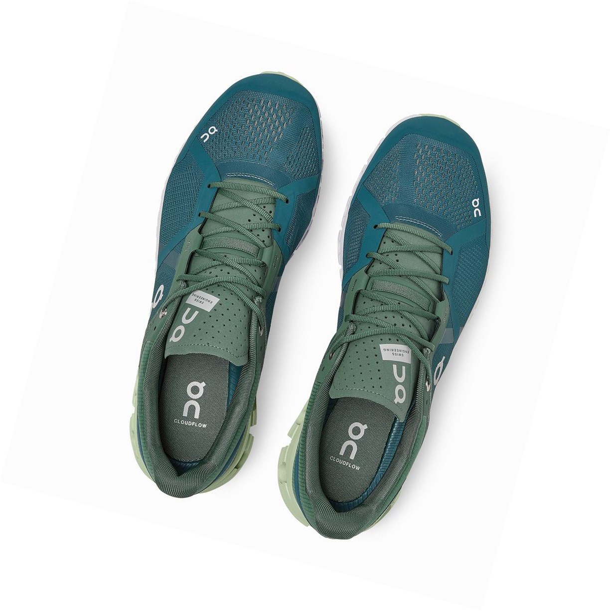 Green / Blue On Cloudflow Men's Road Running Shoes | 1463MFSKY