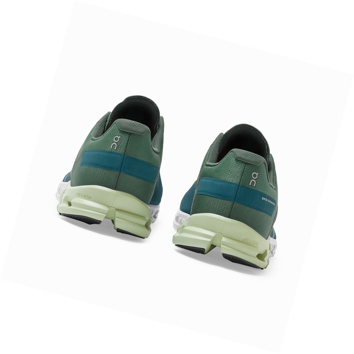 Green / Blue On Cloudflow Men's Road Running Shoes | 1463MFSKY