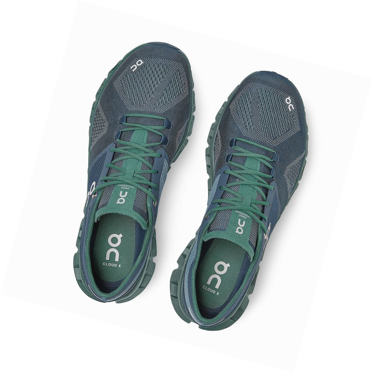 Green / Dark Blue On Cloud X Men's Training Shoes | 1865DSJFK