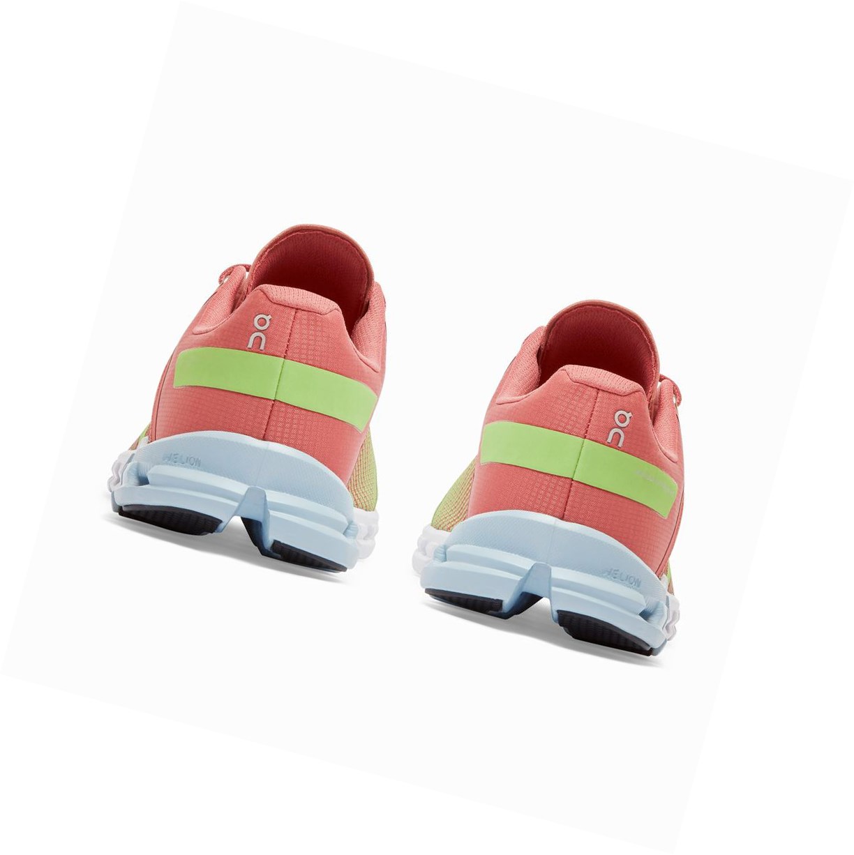 Green / Rose On Cloudflow Women's Road Running Shoes | 4372CHLGN