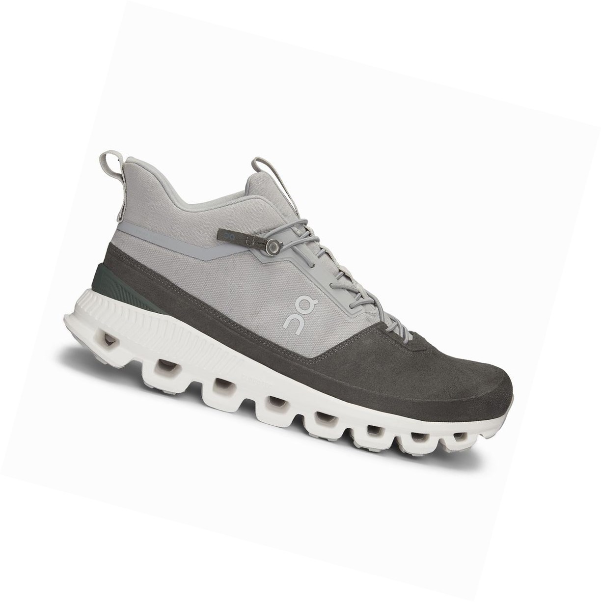 Grey / Black On Cloud Hi Men's Sneakers | 9861LHURW