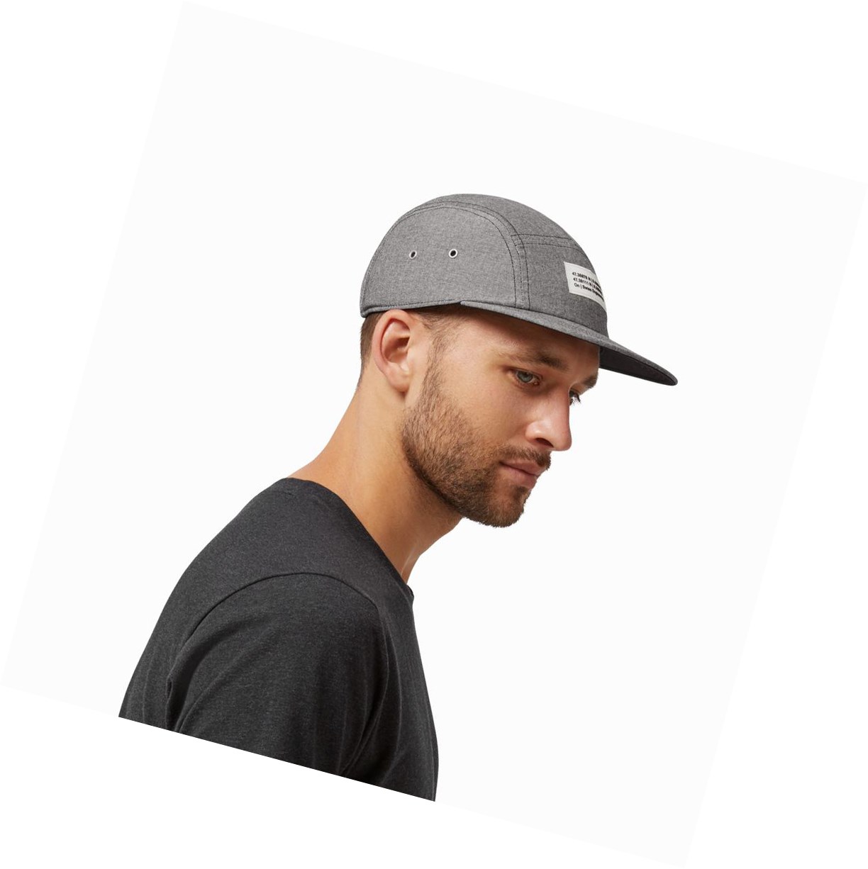 Grey On 5 Panel Men's Hats | 5793UVSHD