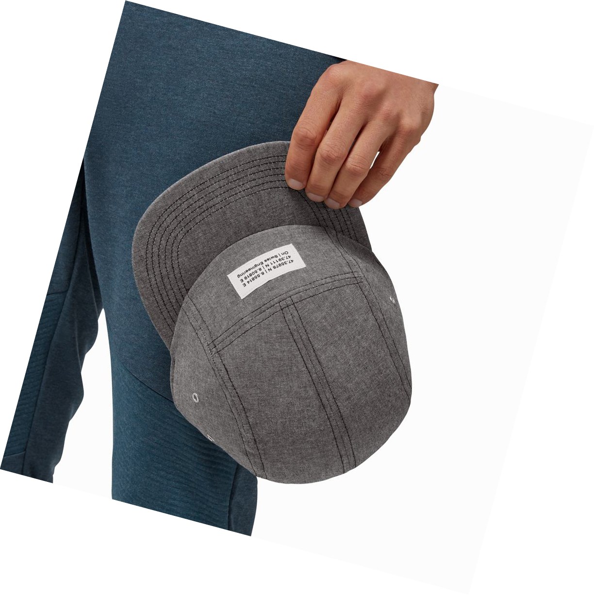 Grey On 5 Panel Men's Hats | 5793UVSHD