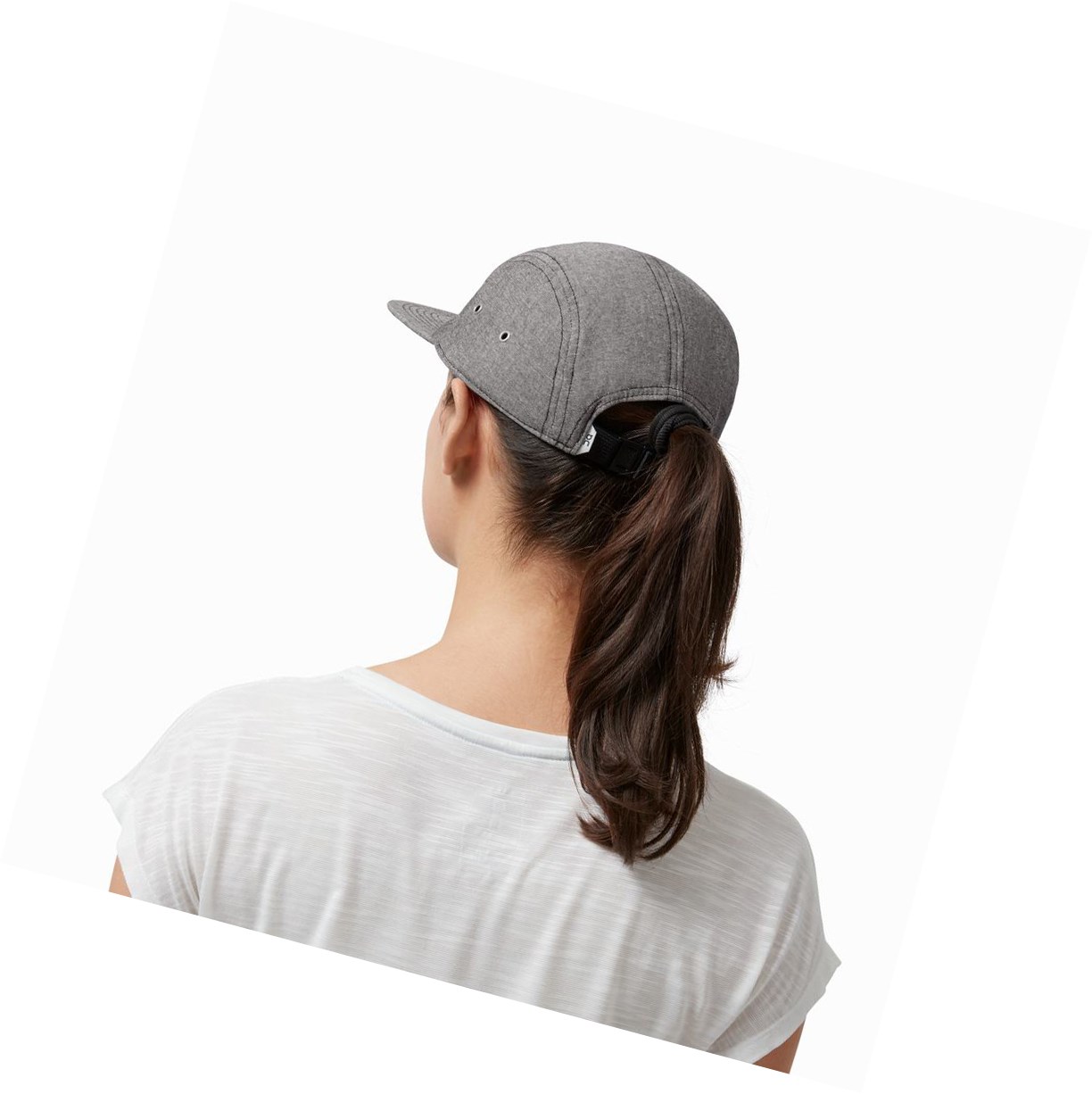 Grey On 5 Panel Women's Hats | 3254SQCRA