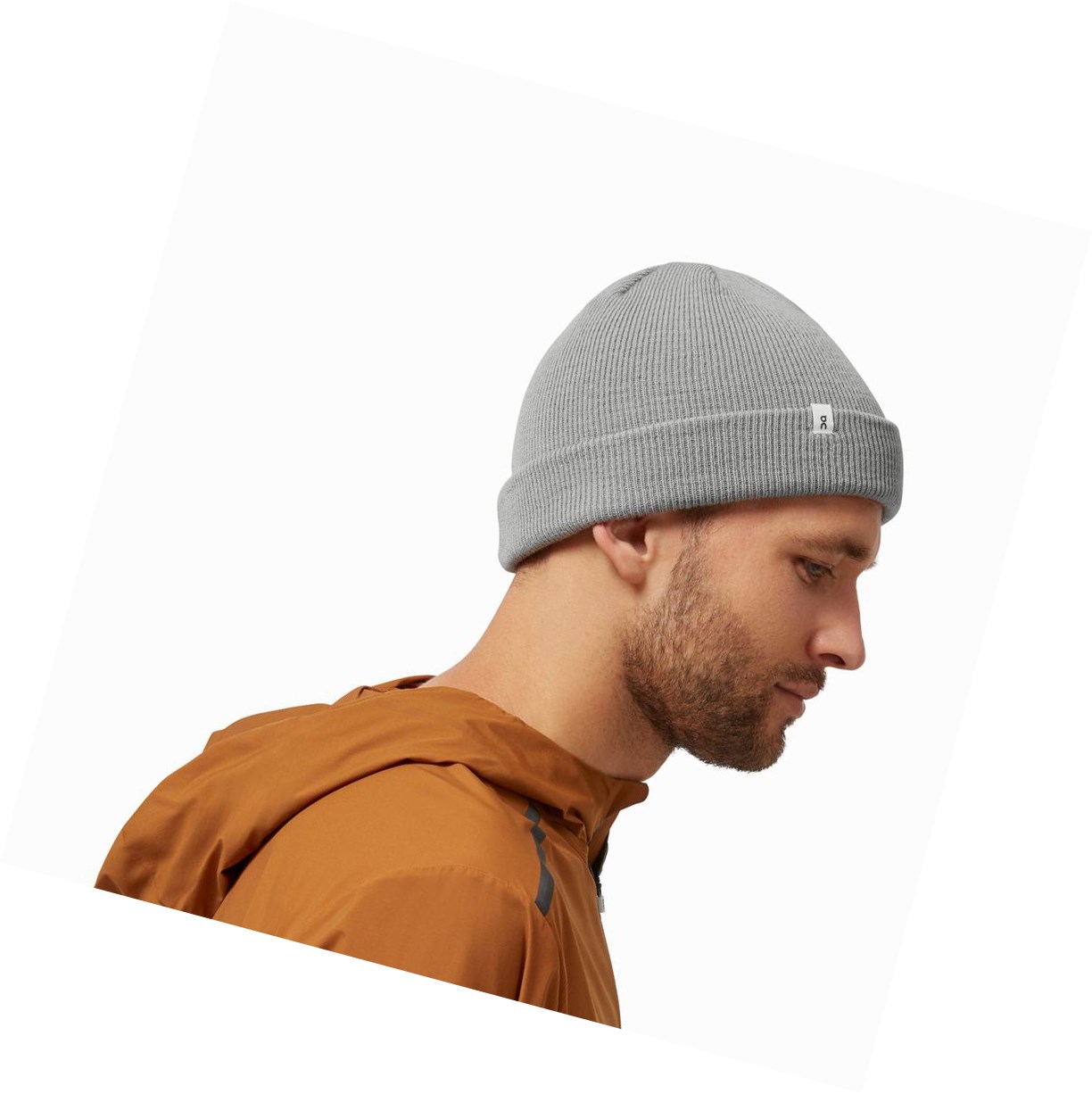 Grey On Merino Beanie Men's Hats | 2410LECQP