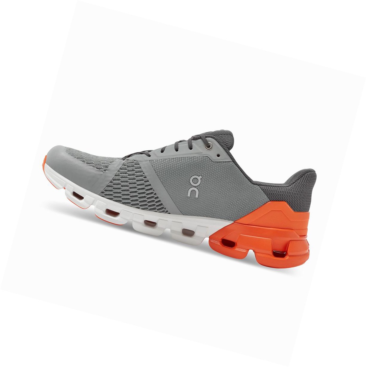 Grey / Orange On Cloudflyer Men's Road Running Shoes | 3074KCINO