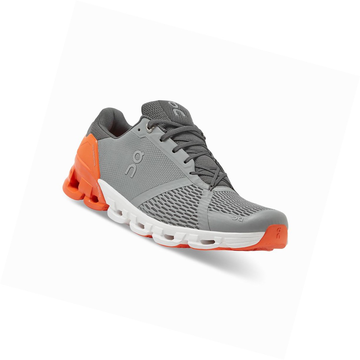 Grey / Orange On Cloudflyer Men's Road Running Shoes | 3074KCINO