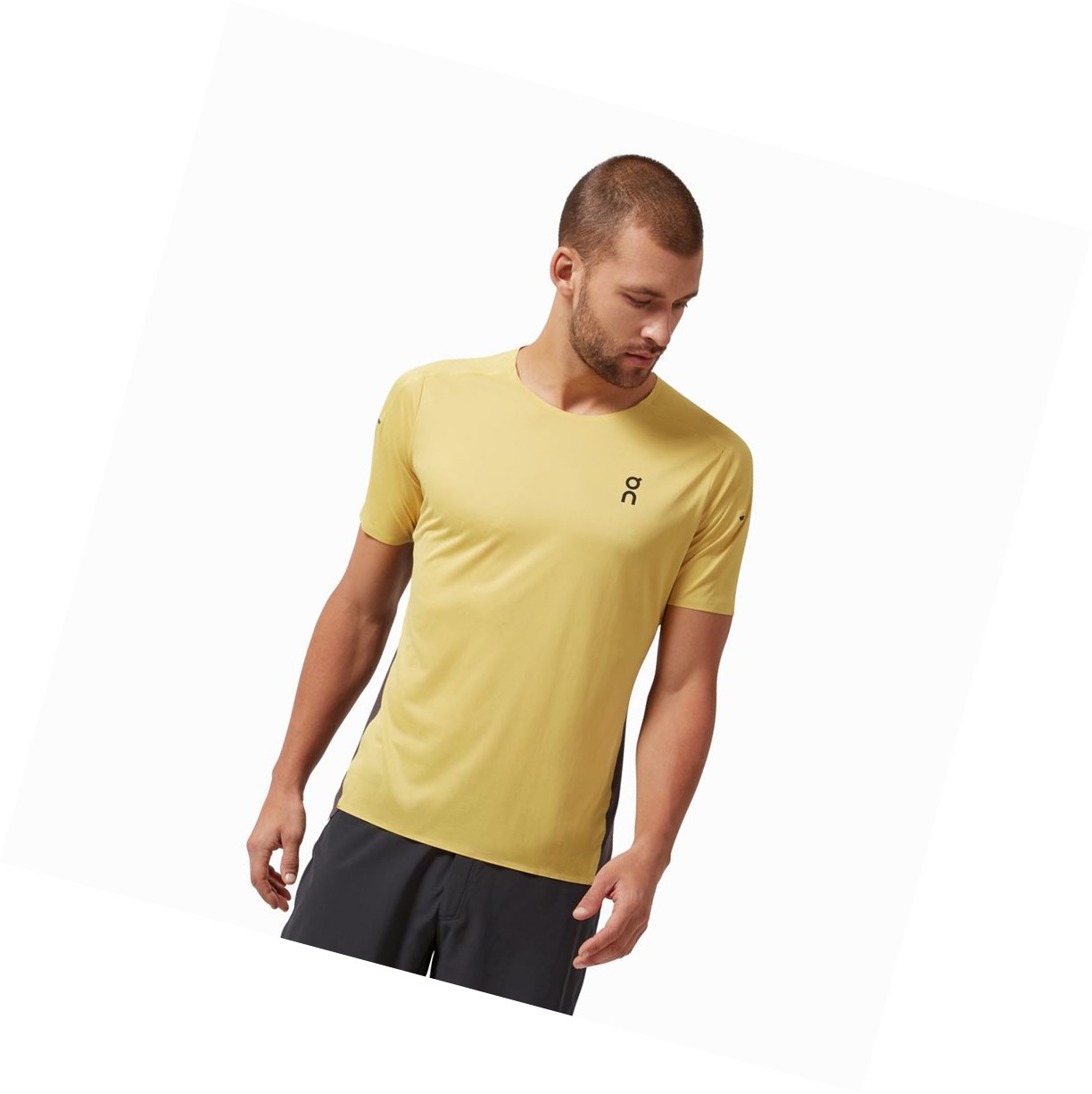 Mustard On Performance Long-T Men\'s T Shirts | 7321GBJEZ