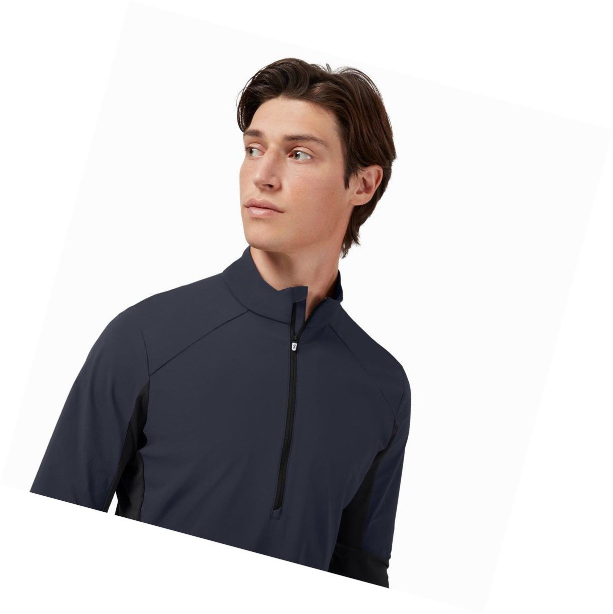 Navy / Black On Trail Breaker Men's Shirts | 3296FWBES