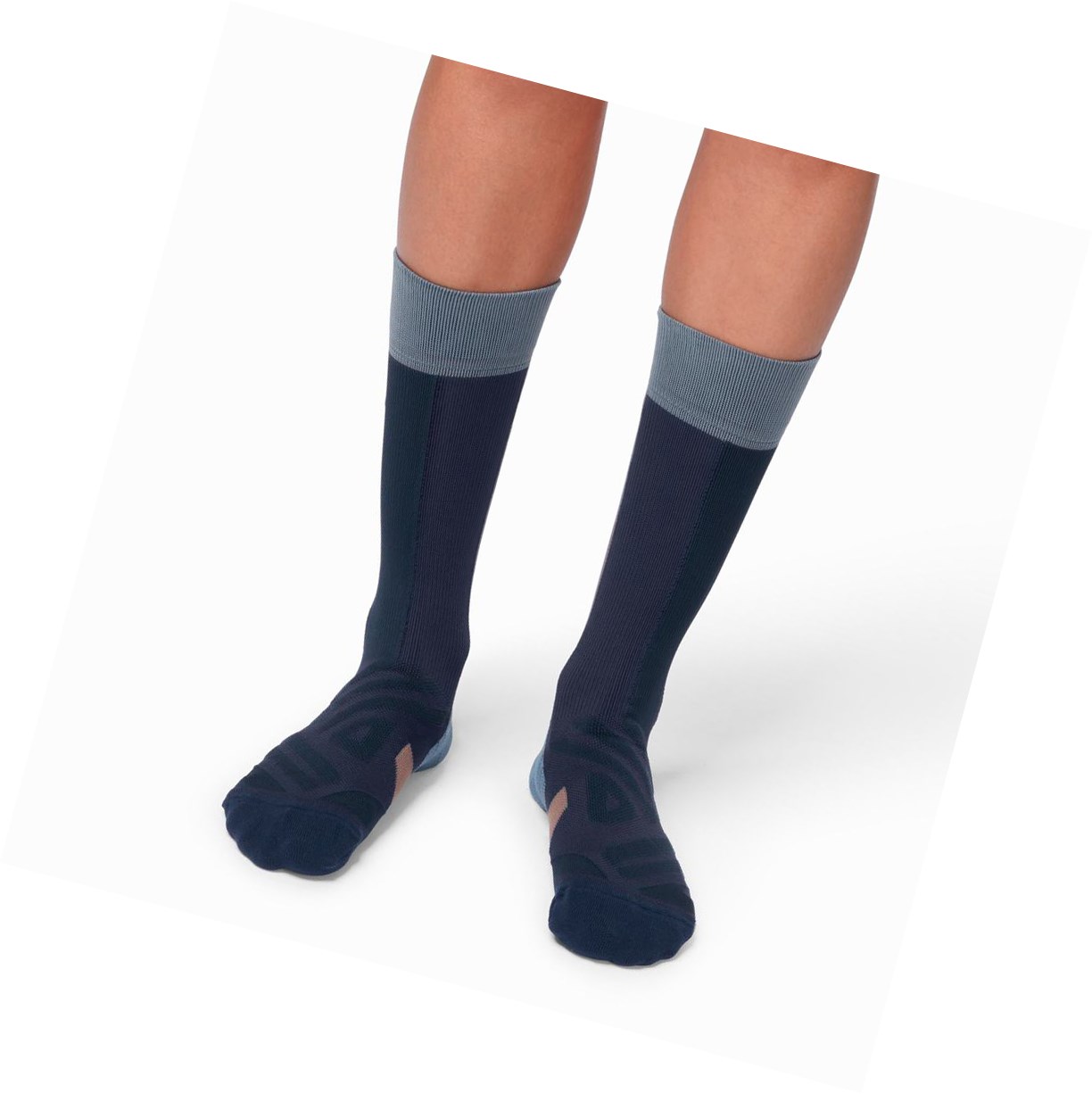 Navy / Purple On High Men's Running Socks | 1270EDHYF