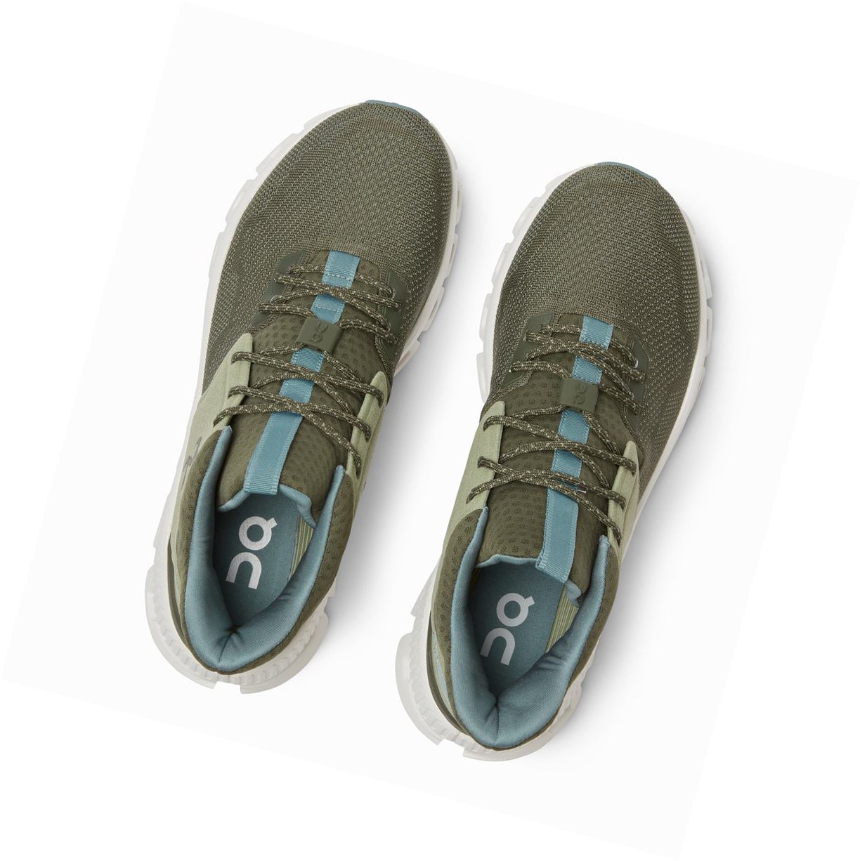 Olive On Cloud Hi Edge Men's Sneakers | 4520ZBVGX